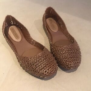 Melissa x Campana rose gold jelly flats